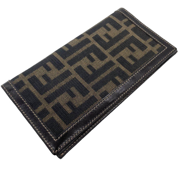 Fendi Monogram Zucca Long Flap Wallet Brown – Bag Religion