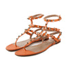 Rockstud Leather Flat Sandals