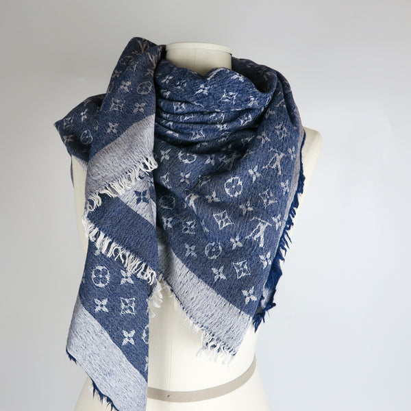 Louis Vuitton Monogram Denim Blue Scarf ○ Labellov ○ Buy and Sell Authentic  Luxury