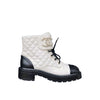 Laceup Combat Boots Calfskin Beige Black