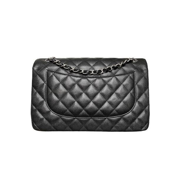 FLAP BAG JUMBO 30CM GOLD HARDWARE BLACK CAVIAR