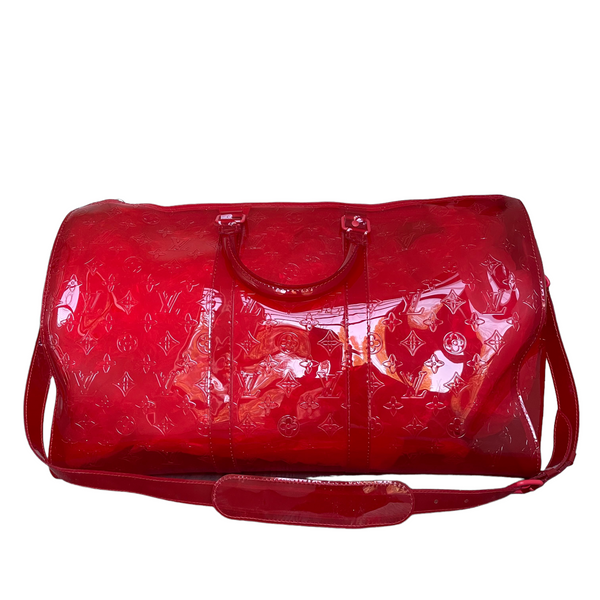 Louis Vuitton Keepall Rgb Clear Ss19 Virgil Abloh Bandouliere 50 870439 Red  Pvc Weekend/Travel Bag