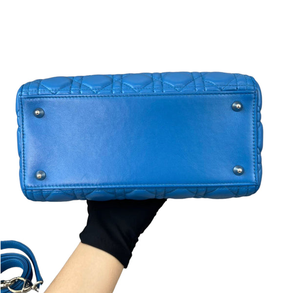Lady Dior Medium Blue Lambskin SHW Bag Religion