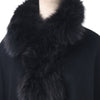 Silver Fox Fur Poncho Black M-L