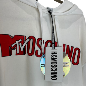 H&M X MTV White Logo Hooded Sweatshirt Size Medium