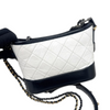 Gabrielle Hobo Small Calfskin Quilted Black White MHW