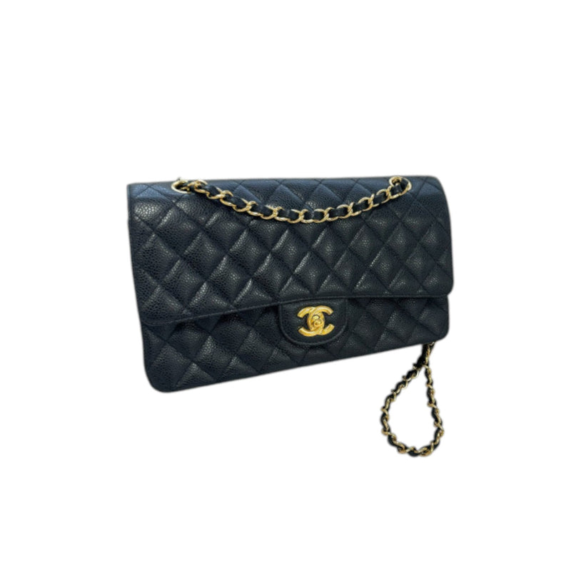 Classic Double Flap Medium Caviar Black GHW