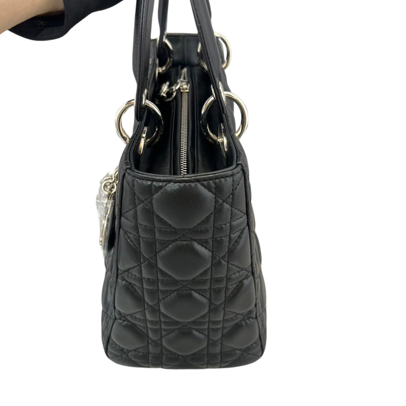 Classic Lambskin Medium Lady Dior Black SHW