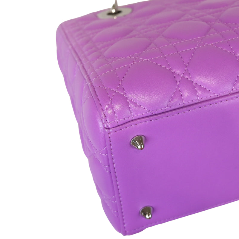 Medium Lady Dior Lambskin Purple SHW