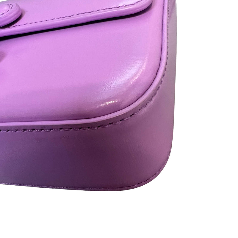 Shiny Calfskin Cuir Triomphe Chain Bag Purple GHW