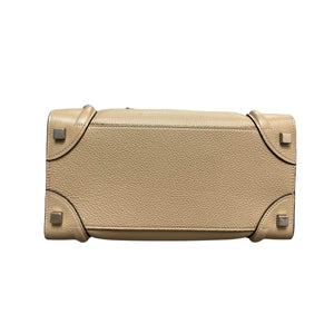 Micro Luggage Tote Grained Leather Beige RHW