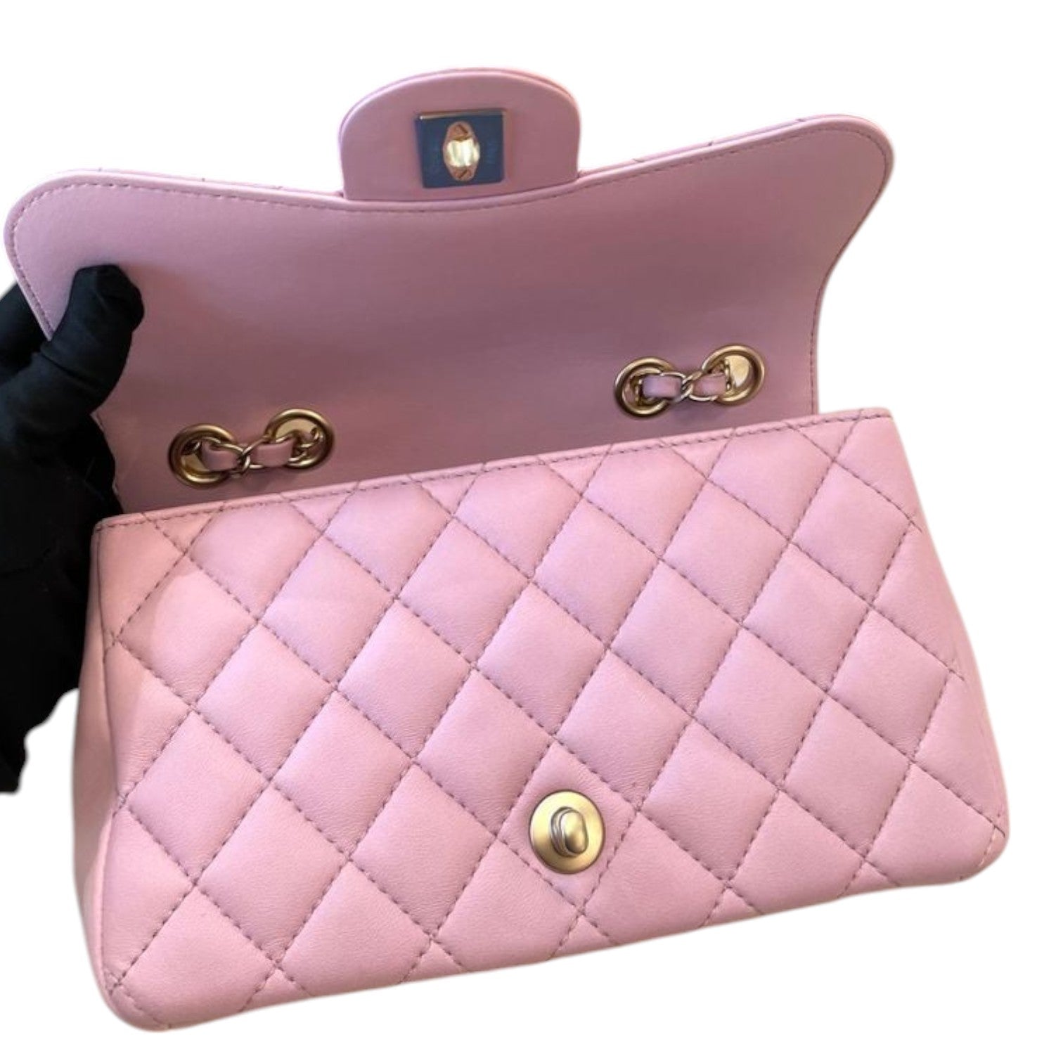 Chanel Mademoiselle Chic Flap Mini Lambskin Quilted Pink GHW – Bag