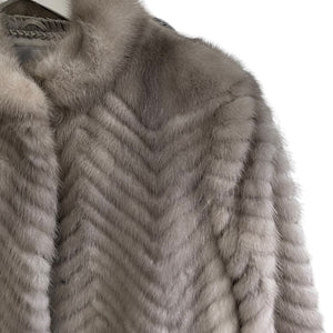Mink Fur Ladies Coat Grey XS-S