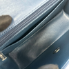 Rectangular Flap Mini Lambskin Quilted Blue SHW