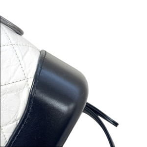 Gabrielle Hobo Small Calfskin Quilted Black White MHW