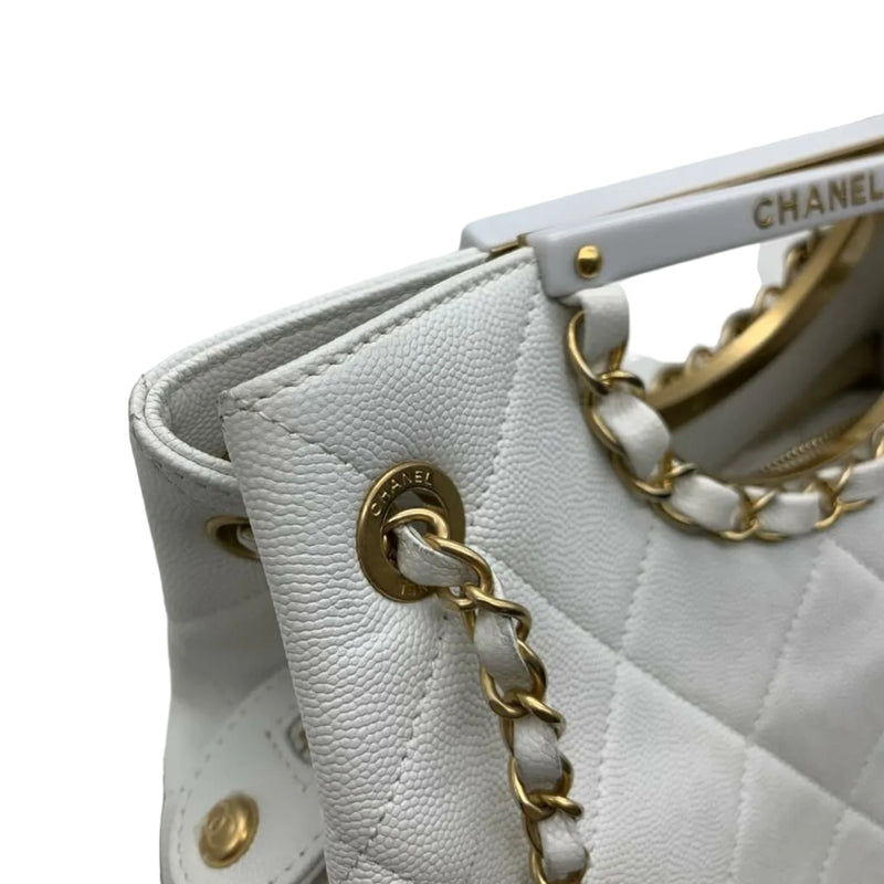 Limited Edition Chain Tote Leather White GHW