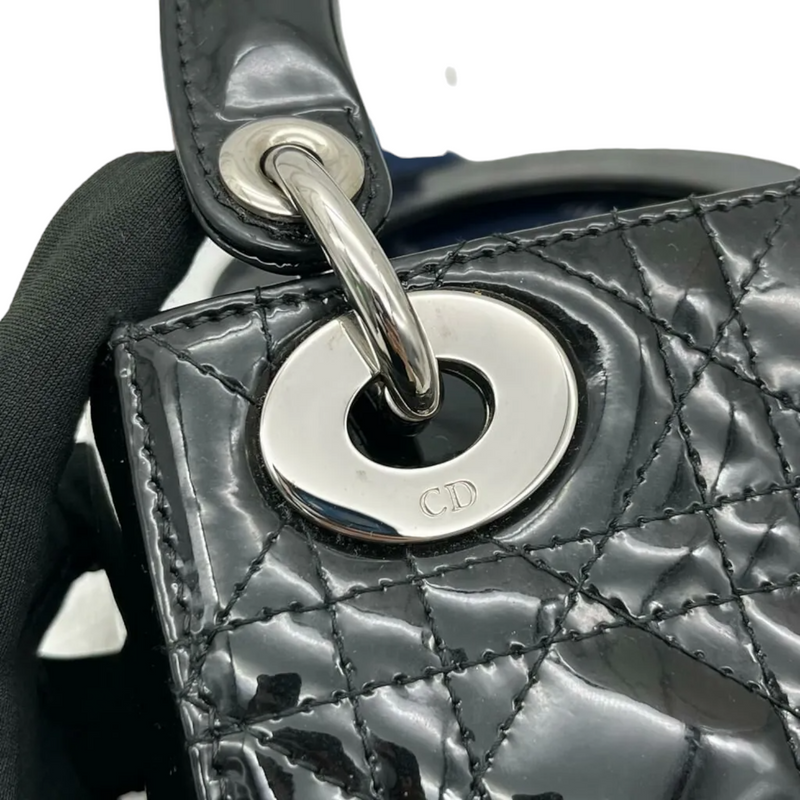 Lady Dior Mini Cannage Patent Black SHW