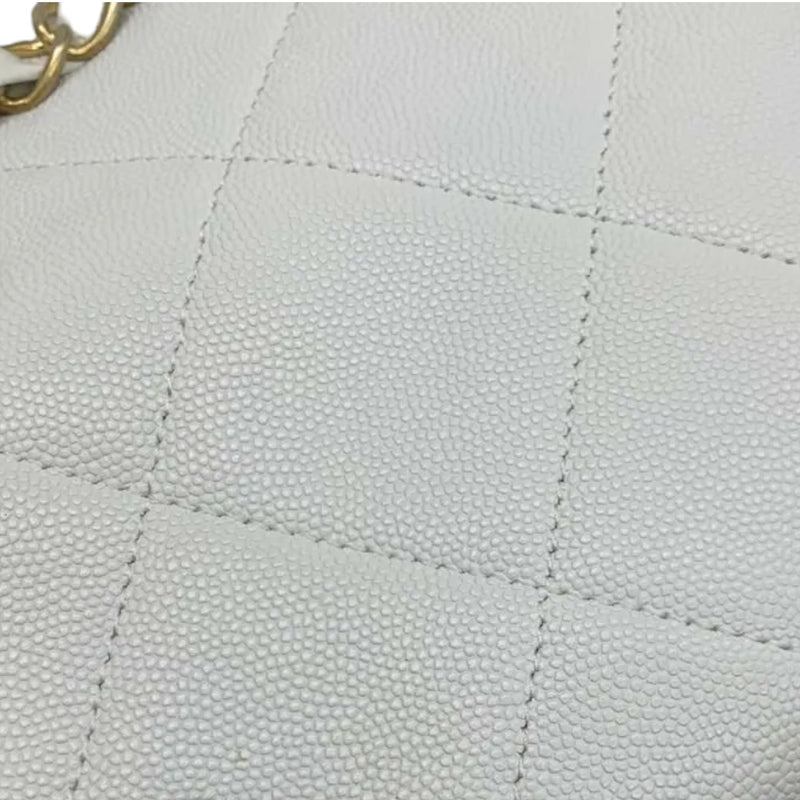 Limited Edition Chain Tote Leather White GHW