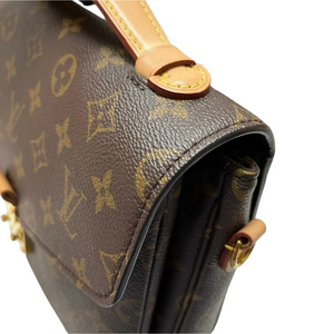 Louis Vuitton Pochette Metis Shoulder Bag Brown Leather Monogram