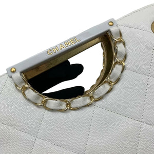 Limited Edition Chain Tote Leather White GHW