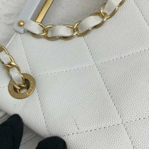 Limited Edition Chain Tote Leather White GHW