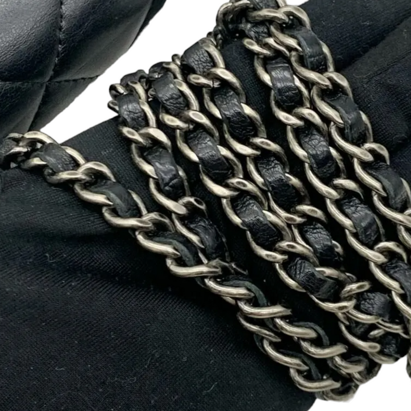 Lambskin Quilted Boy Wallet on Chain WOC Black RHW