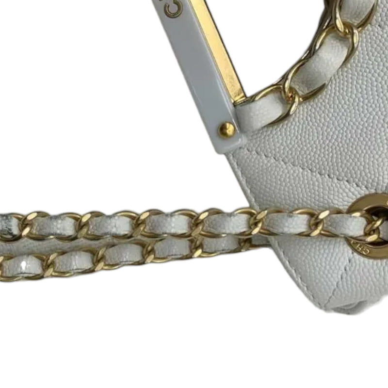 Limited Edition Chain Tote Leather White GHW