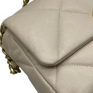 Lambskin Quilted Chanel 19 Flap Small Beige MHW