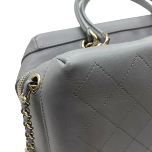 Enamel CC Vanity Bowling Caviar Quilted Grey GHW