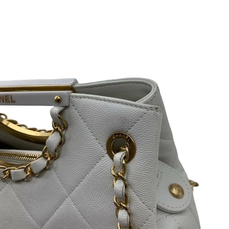 Limited Edition Chain Tote Leather White GHW