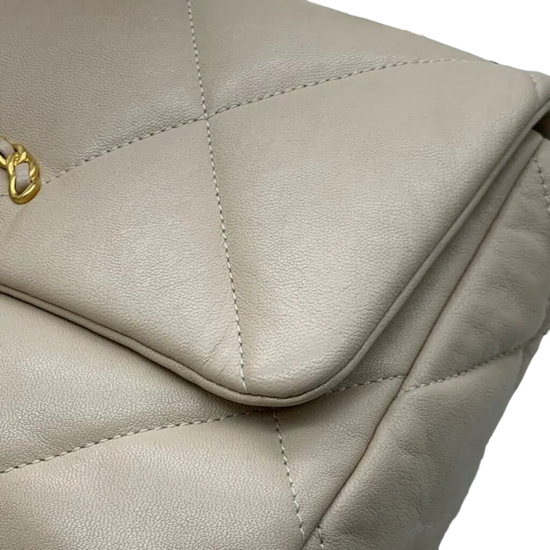 Lambskin Quilted Chanel 19 Flap Small Beige MHW