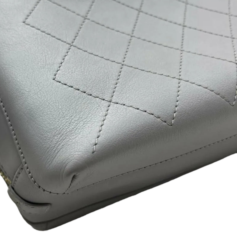 Enamel CC Vanity Bowling Caviar Quilted Grey GHW