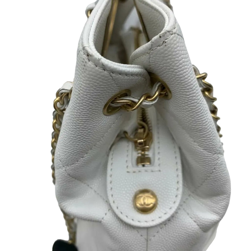 Limited Edition Chain Tote Leather White GHW