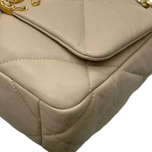 Lambskin Quilted Chanel 19 Flap Small Beige MHW