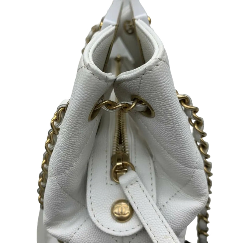 Limited Edition Chain Tote Leather White GHW