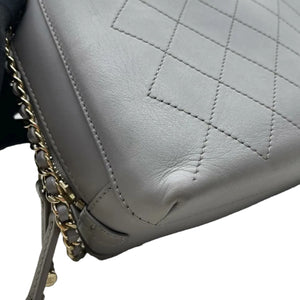 Enamel CC Vanity Bowling Caviar Quilted Grey GHW