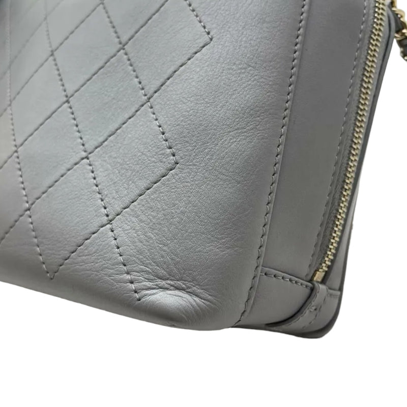 Enamel CC Vanity Bowling Caviar Quilted Grey GHW