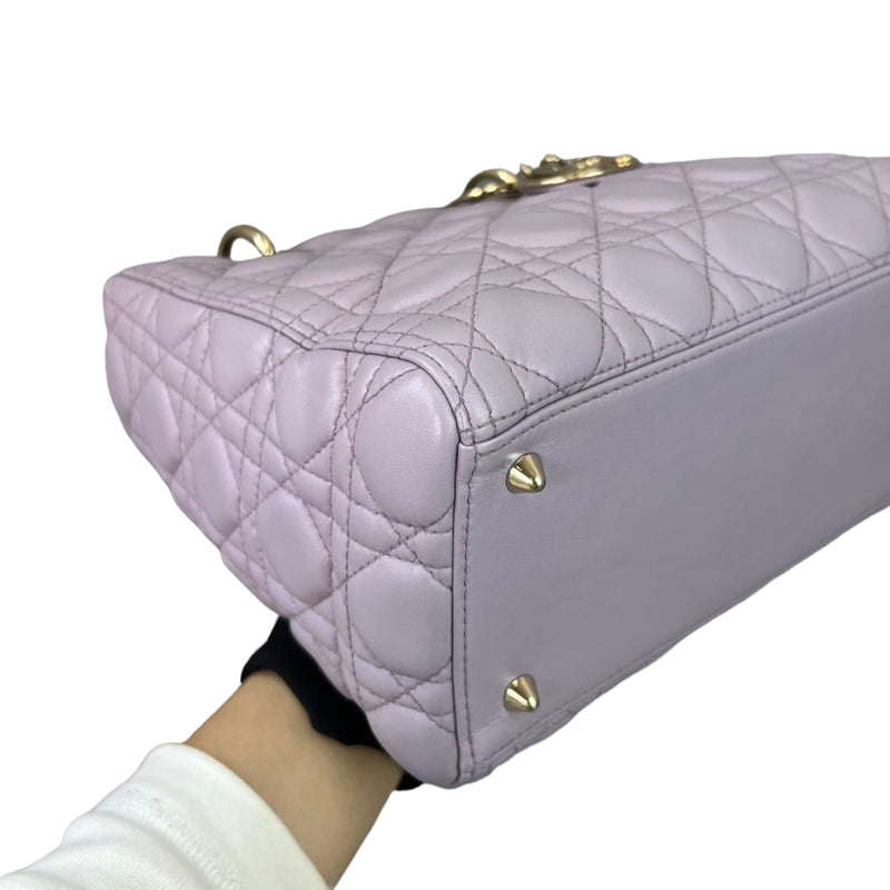 Lambskin Lady Dior Medium Lilac GHW