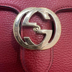 Small Interlocking GG Calfskin Red GHW