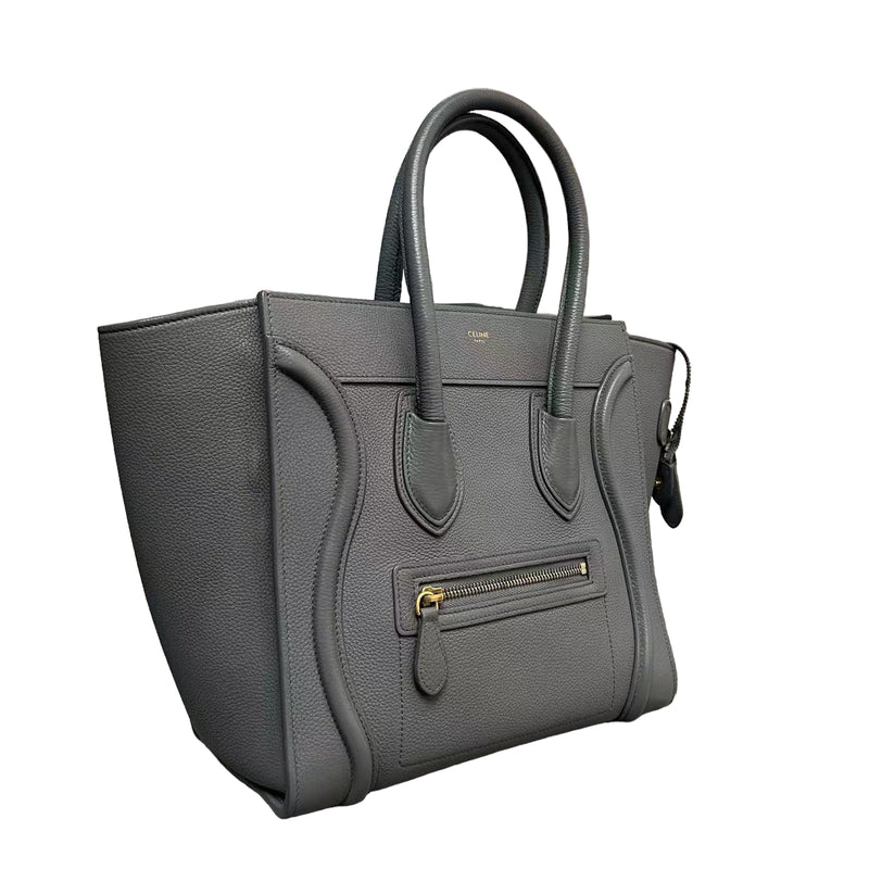 Luggage Micro Drummed Calfskin Grey GHW