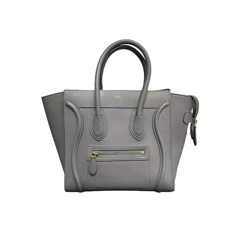 Luggage Micro Drummed Calfskin Grey GHW