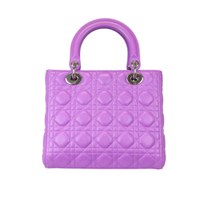 Medium Lady Dior Lambskin Purple SHW