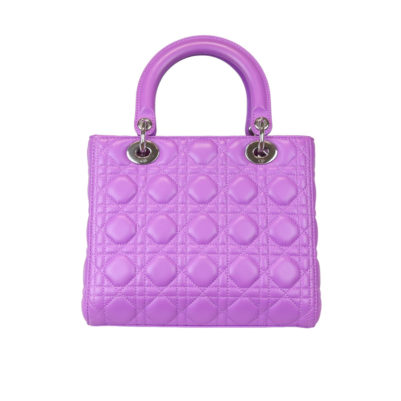 Medium Lady Dior Lambskin Purple SHW