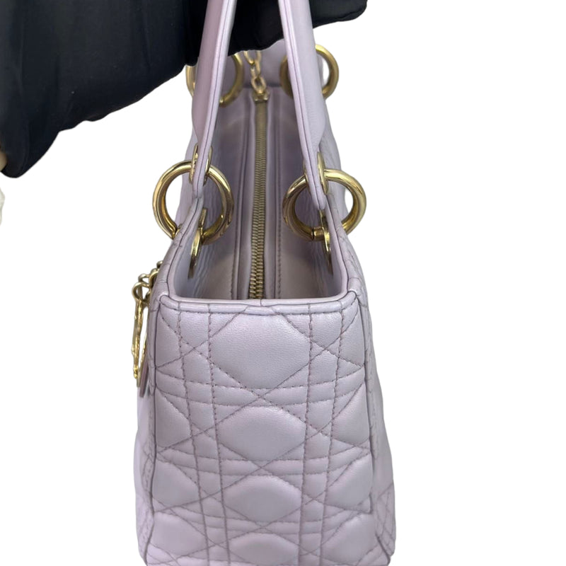 Lambskin Lady Dior Medium Lilac GHW