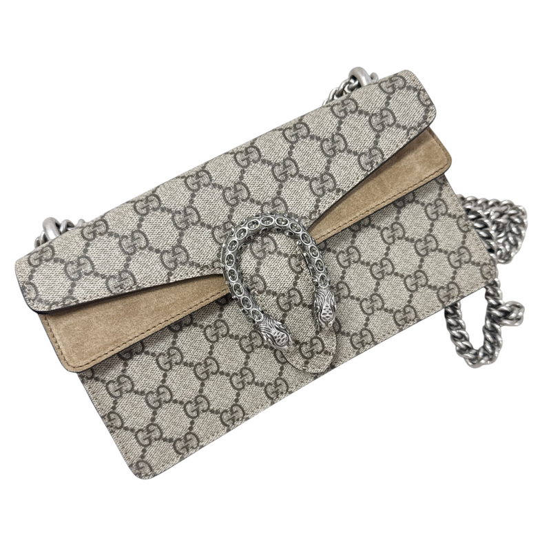 Dionysus Small Shoulder GG Supreme Monogram Taupe RHW