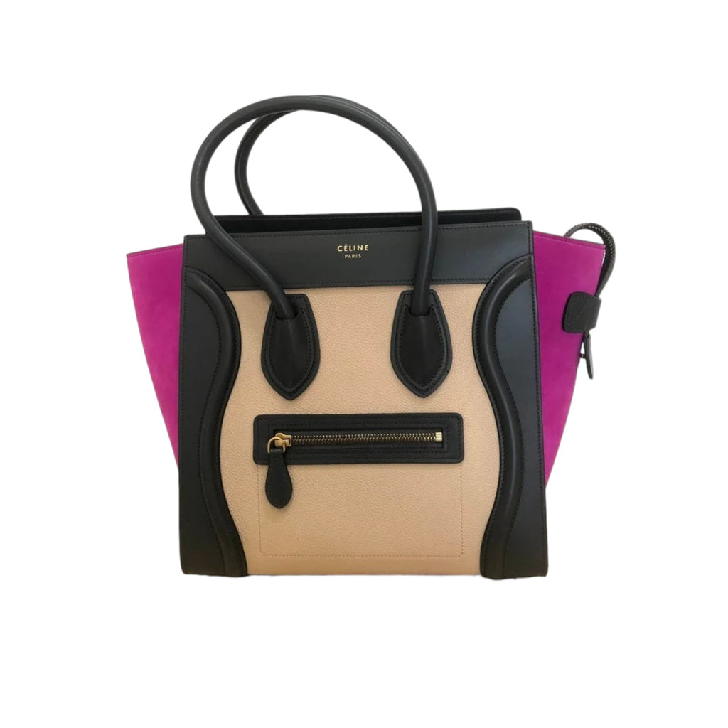 Micro Luggage Tote Grained Calfskin Tri-Color GHW