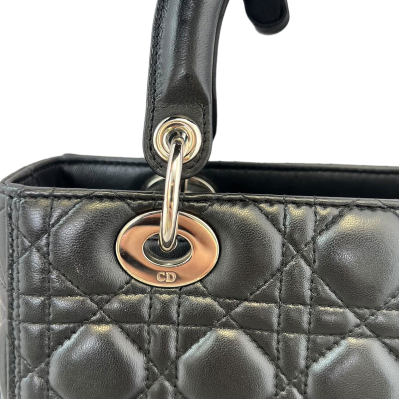 Classic Lambskin Medium Lady Dior Black SHW