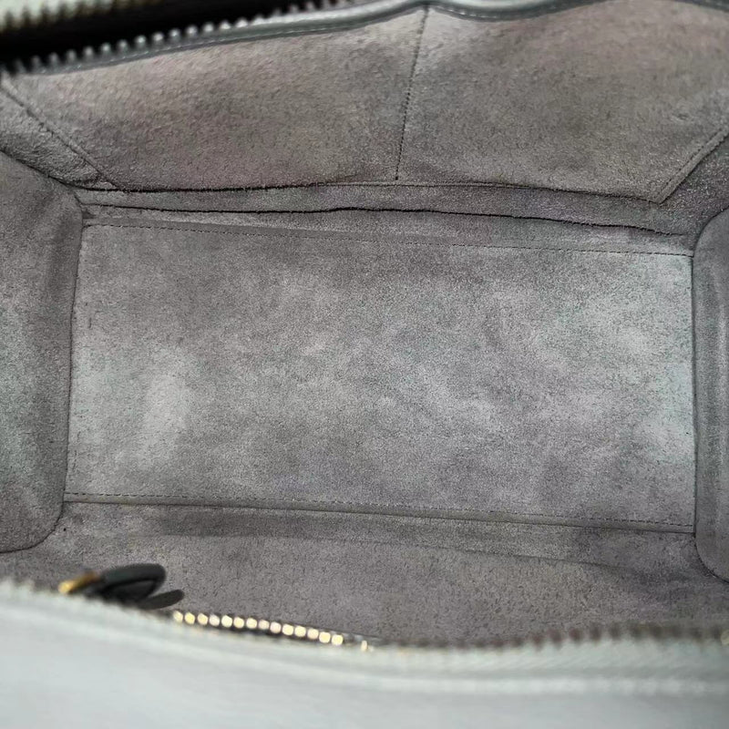 Luggage Micro Drummed Calfskin Grey GHW