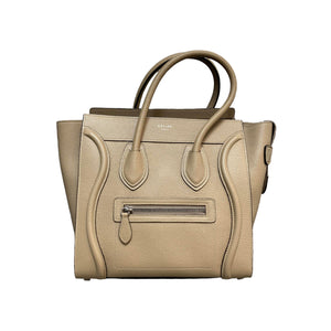 Micro Luggage Tote Grained Leather Beige RHW