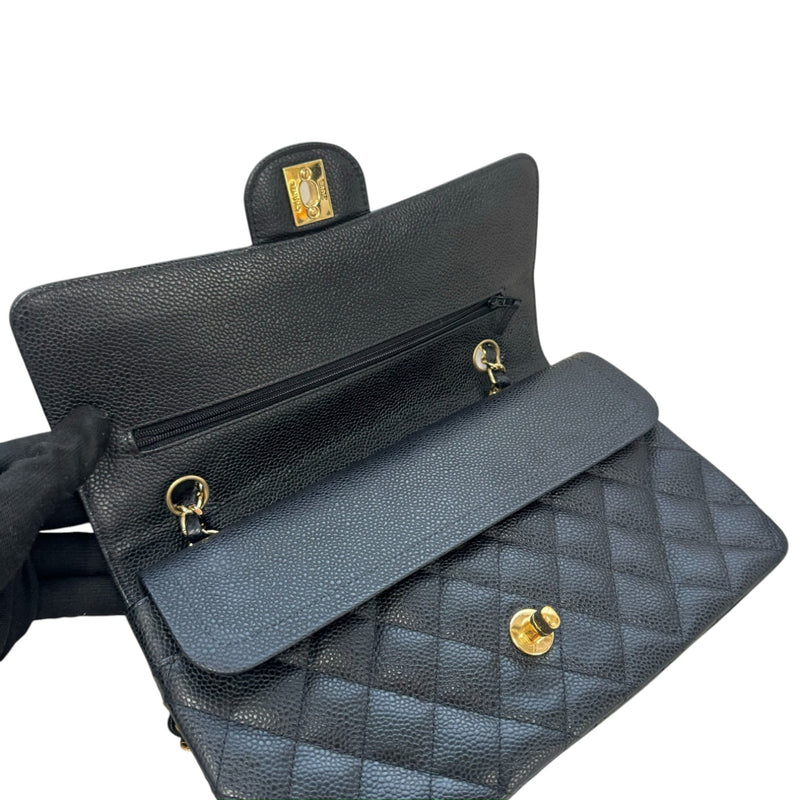 Classic Double Flap Medium Caviar Black GHW